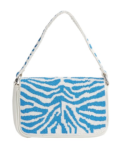 8 by YOOX Handbag BEADED ANIMALIER HANDBAG White 50% Cotton, 50% Glass