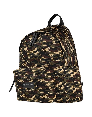 GIUSEPPE ZANOTTI Rucksäcke Militärgrün Gewebefasern, Leder