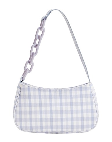 8 by YOOX Handbag PRINTED SHOULDER BAG W/ CHAIN DETAIL
 Lilac 100% Polyester