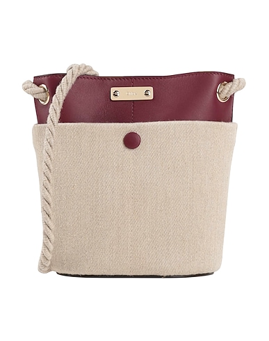 CHLOÉ Across-body bag Plum 100% Linen, Calfskin