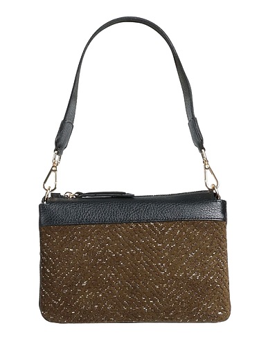 INNUE' Handbag Military green Soft Leather, Textile fibres