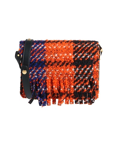 MARNI Cross-body bags Orange 92% Virgin Wool, 8% Polyamide, Bovine leather