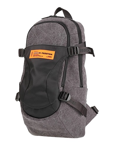 HERON PRESTON Backpacks Charcoal 100% Cotton, Polyamide, Polyester