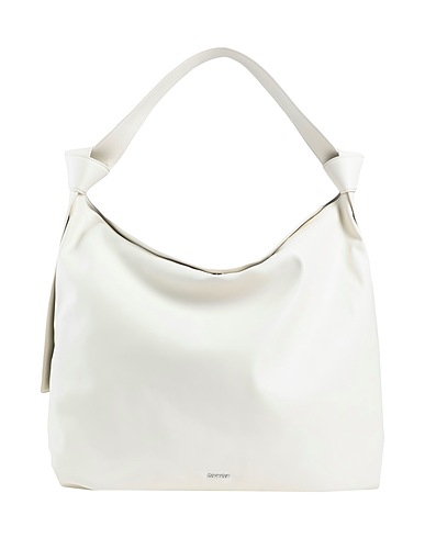 CALVIN KLEIN Shoulder bag Ivory 51% Polyester, 49% Polyurea