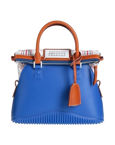 MAISON MARGIELA Borsa a mano Blu 100% Gomma, Pelle di bovino, Cotone, Poliestere, Zinco