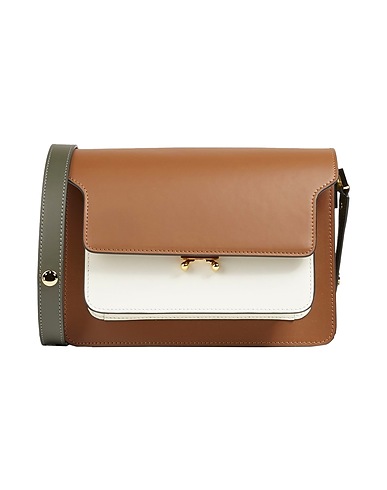 MARNI Handbag Brown 95% Calfskin, 5% Brass