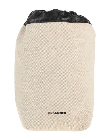 JIL SANDER Handtasche Elfenbein Leder, Gewebefasern
