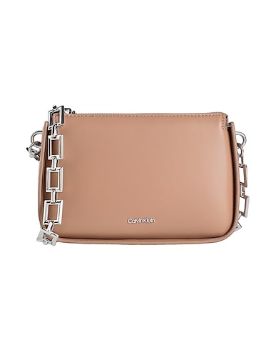 CALVIN KLEIN Across-body bag Light brown 51% Polyester, 49% Polyurethane