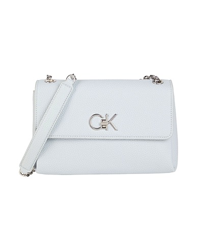 CALVIN KLEIN Shoulder bag Sky blue 51% Polyester, 49% Polyurethane