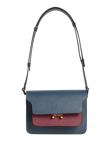 MARNI Schultertasche Nachtblau 95% Kalbsleder, 5% Messing