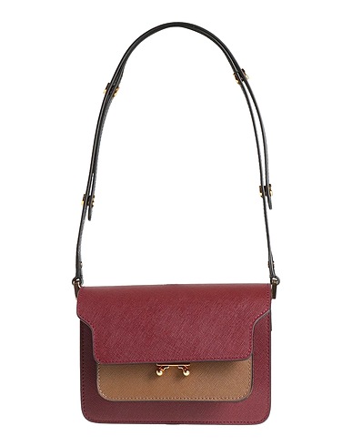 MARNI Shoulder bag Burgundy 95% Calfskin, 5% Brass