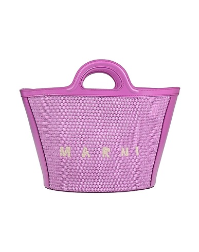 MARNI Handbag Mauve 52% Cotton, 48% Polyamide, Cow leather, Brass