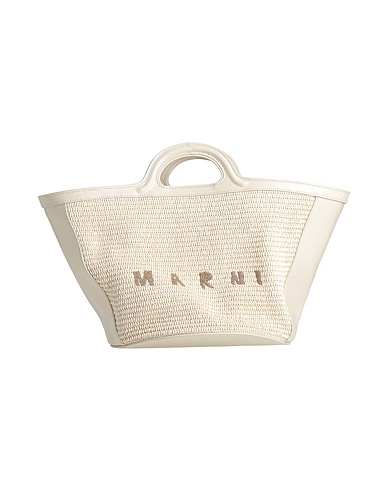 MARNI Handbag Ivory 52% Cotton, 48% Polyamide, Cow leather, Brass