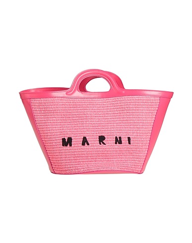 MARNI Borsa a mano Fucsia 52% Cotone, 48% Poliammide, Pelle di bovino, Ottone