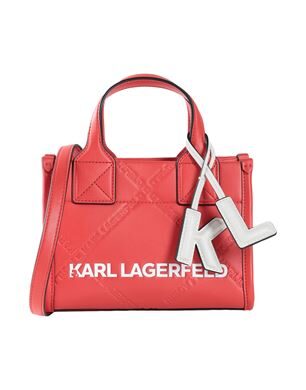KARL LAGERFELD K/SKUARE EMBOSSED SM TOTE ハンドバッグ トマトレッド レディース