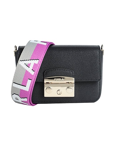 FURLA Umhängetasche Schwarz 85% Kalbsleder, 15% Polyester