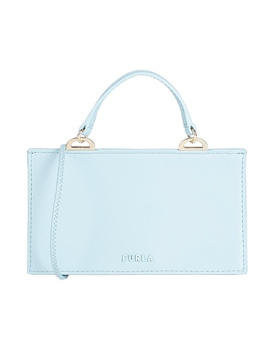 FURLA Handbag Sky blue 100% Polyurethane