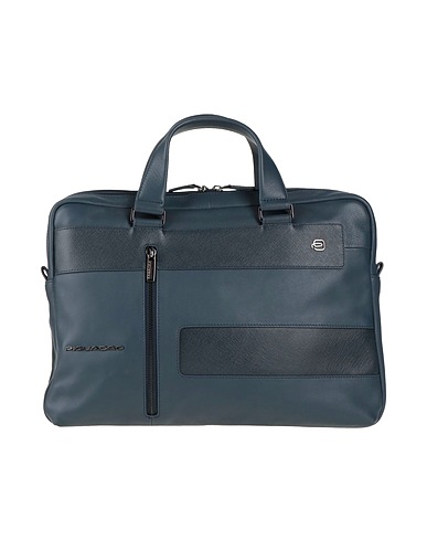 PIQUADRO Handbag Navy blue Bovine leather, EVA (Ethylene - Vinyl - Acetate), Nylon, Polyester, Metal