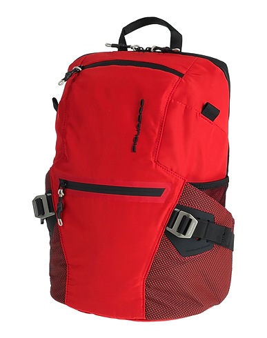 PIQUADRO Backpacks Red Recycled polyester, Polyester, Silicone, Aluminum, ABS - Acrylonitrile Butadiene Styrene