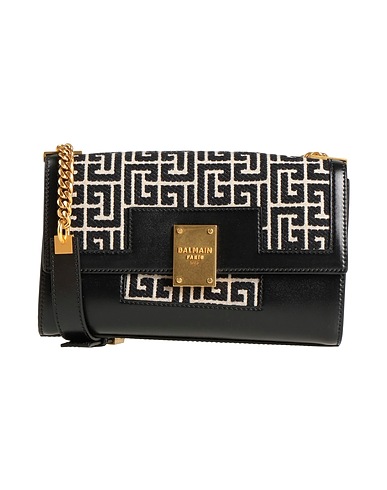 BALMAIN Cross-body bags Black 90% Cotton, 10% Polyester, Lambskin