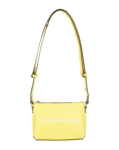 CALVIN KLEIN JEANS Across-body bag Yellow 100% Polyurethane