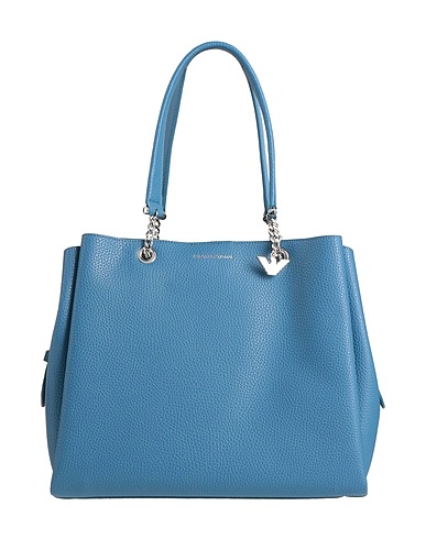 EMPORIO ARMANI Handbag Slate blue 100% PVC - Polyvinyl chloride