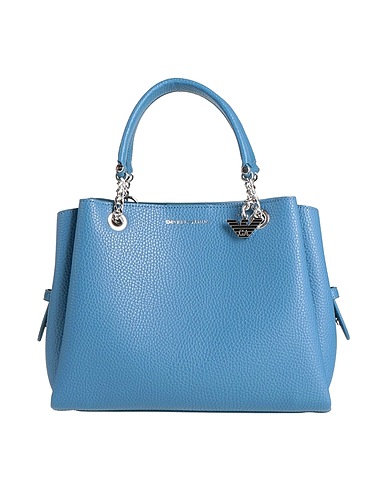 EMPORIO ARMANI Handbag Slate blue 100% PVC - Polyvinyl chloride, Polyester