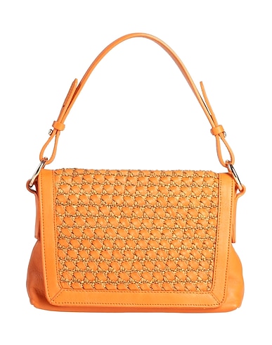 INNUE' Handbag Orange Soft Leather, Textile fibres