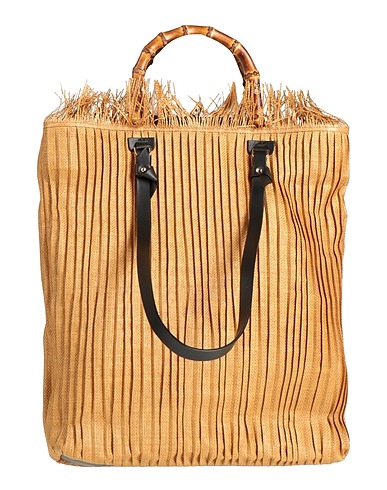 ANITA BILARDI Handbag Camel 100% Polyamide, Calfskin, Bamboo