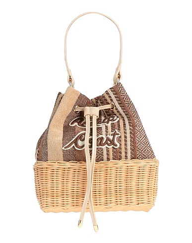 RUE MADAM Handtasche Khaki 80% Baumwolle, 20% Polyester, Rattan
