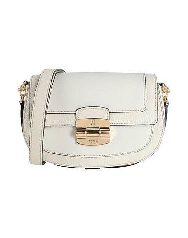 FURLA Сумка на длинном ремешке Гипсово-белый 100% Телячья кожа