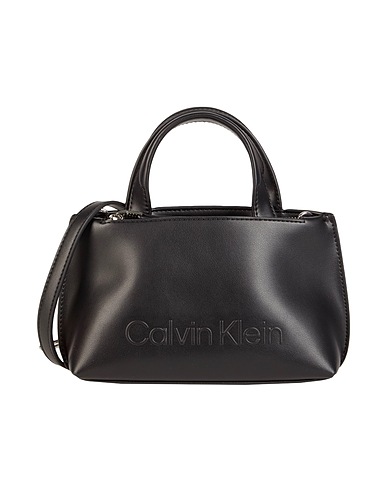 CALVIN KLEIN Handbag Black 51% Polyester, 49% Polyurethane