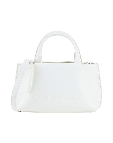 CALVIN KLEIN Τσάντα χειρός Λευκό 51% Πολυεστέρας, 49% Πολυουρεθάνη