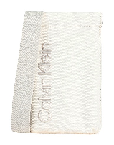 CALVIN KLEIN Across-body bag Ivory 69% Cotton, 16% Polyester, 15% Polyurethane