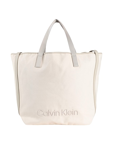 CALVIN KLEIN Handbag Ivory 69% Cotton, 16% Polyester, 15% Polyurethane