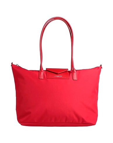 LANCASTER Handbag Red Textile fibres, Cowhide