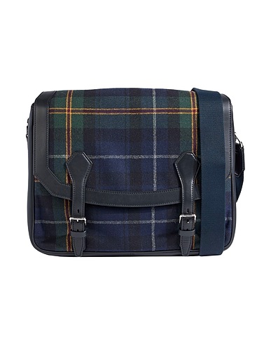 DUNHILL Cross-body bags Navy Calfskin, Textile fibers