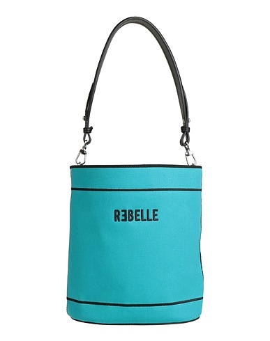 RƎBELLE Shoulder bag Turquoise 100% Cotton, Polyurethane