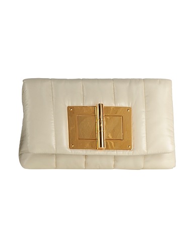 TOM FORD Handbag Ivory 100% Polyester, Calfskin, Aluminum, Brass