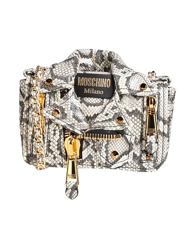 MOSCHINO Across-body bag Light grey Leather