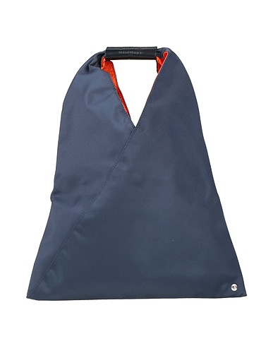 MM6 MAISON MARGIELA Handbag Navy 100% Polyamide, Bovine leather, Ramie
