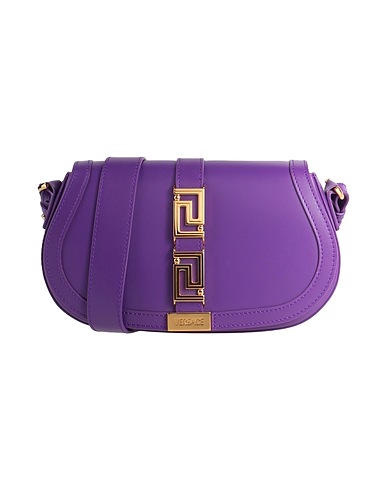 VERSACE Borsa a tracolla Viola 100% Pelle di vitello