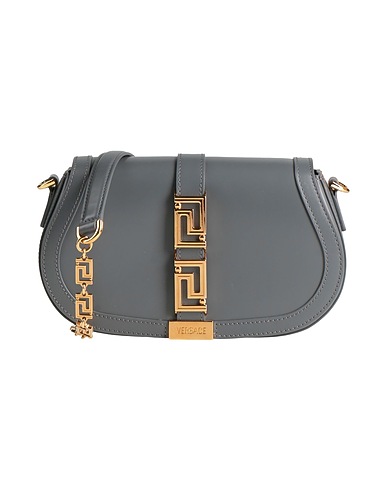 VERSACE Across-body bag GRIGIO 100% Calfskin