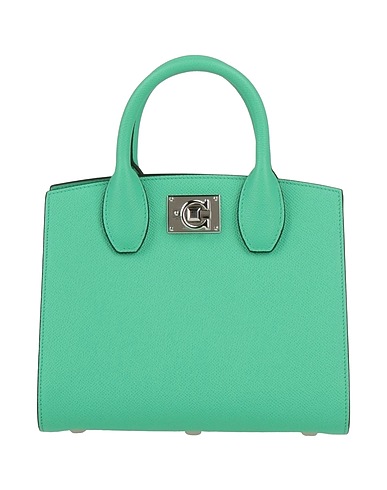 FERRAGAMO Handbag Light green 100% Calfskin