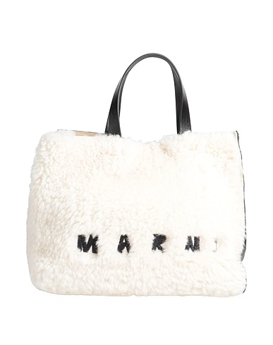 MARNI Handbag White Leather, Shearling