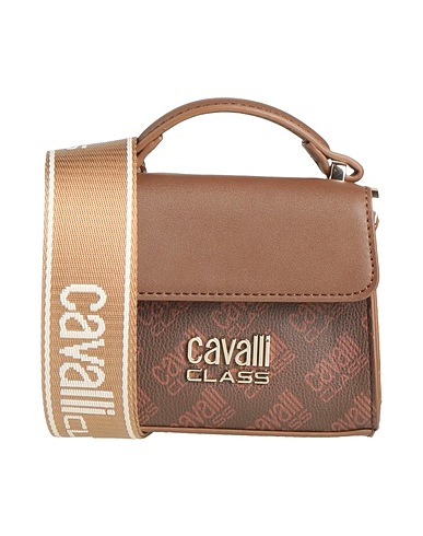 CAVALLI CLASS Handbag Dark brown Textile fibres