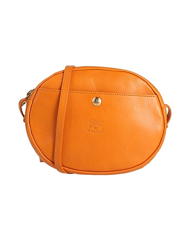IL BISONTE Across-body bag Orange Soft Leather