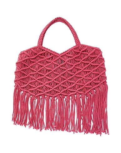 8 by YOOX Handbag ORGANIC COTTON FRINGED TOTE
 Magenta 100% Recycled cotton