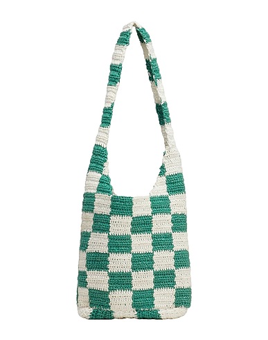8 by YOOX Shoulder bag WOVEN CHECK CROCHET HANDBAG
 White 100% Recycled cotton