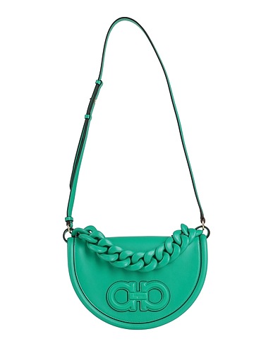 FERRAGAMO Handbag Green Soft Leather